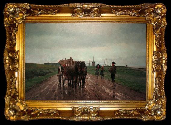 framed  Frans van Leemputten Aan de Schelde, ta009-2